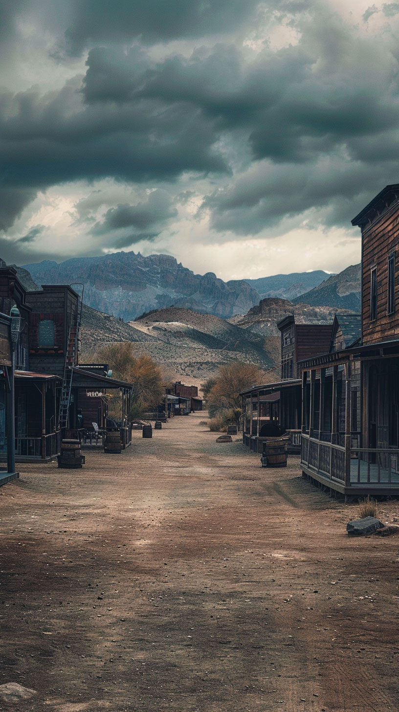 Vintage Old West Town Mobile Background for iPhone