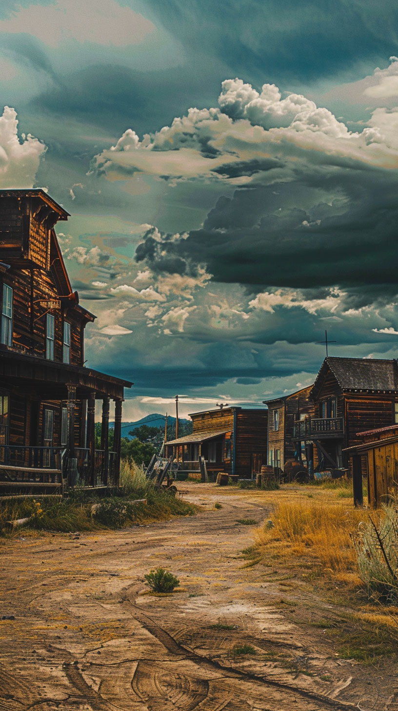 Old West Town Sunset Wallpaper for iPhone