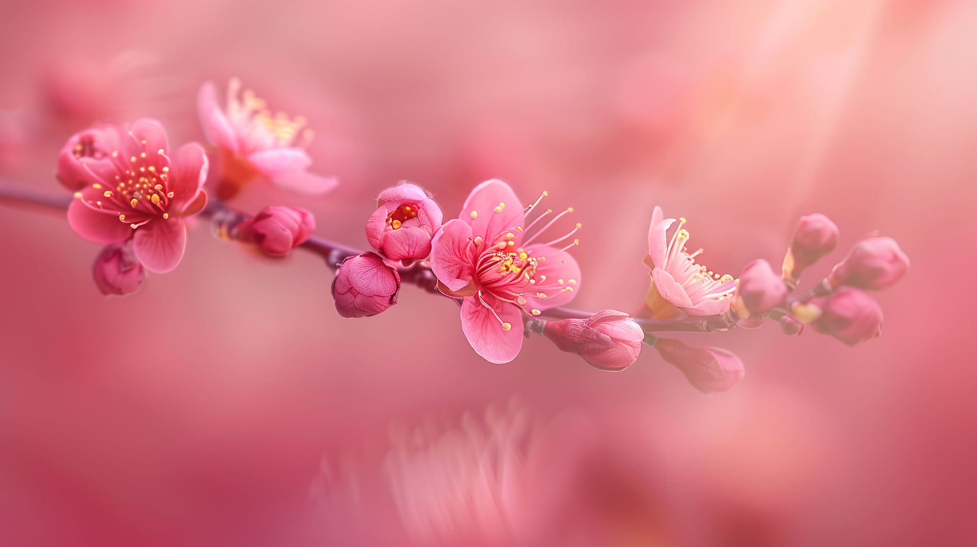 Sakura Blossoms in Japanese Garden Splendor