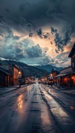 Charming Old Western Town Street for iPhone