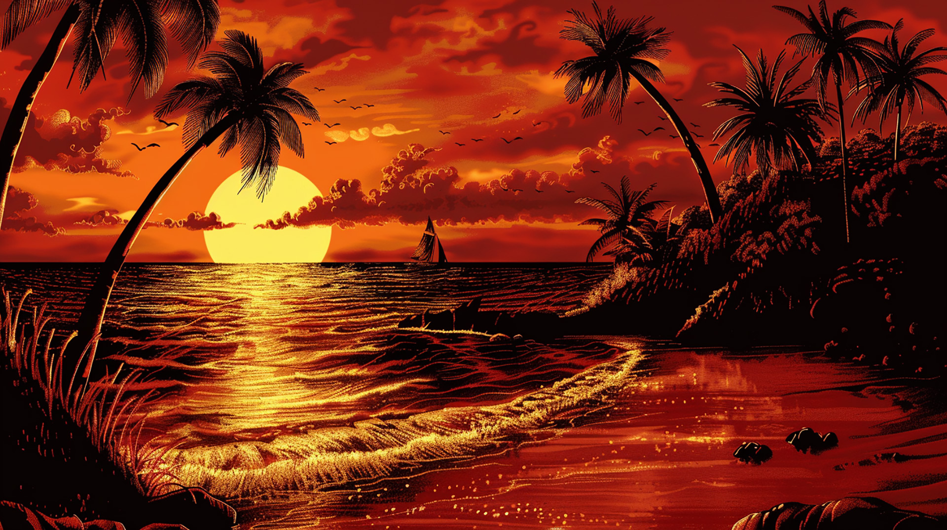 Sunset Escape: Tropical Beach Serenity