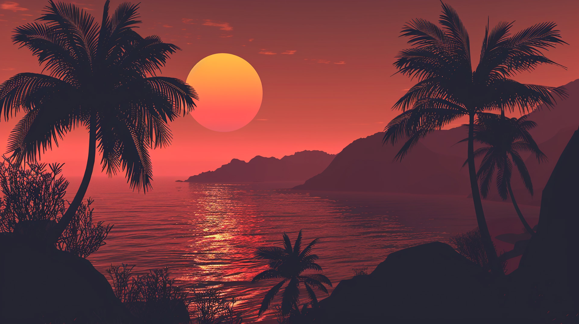 Sunset Bliss: Tropical Beach Tranquility