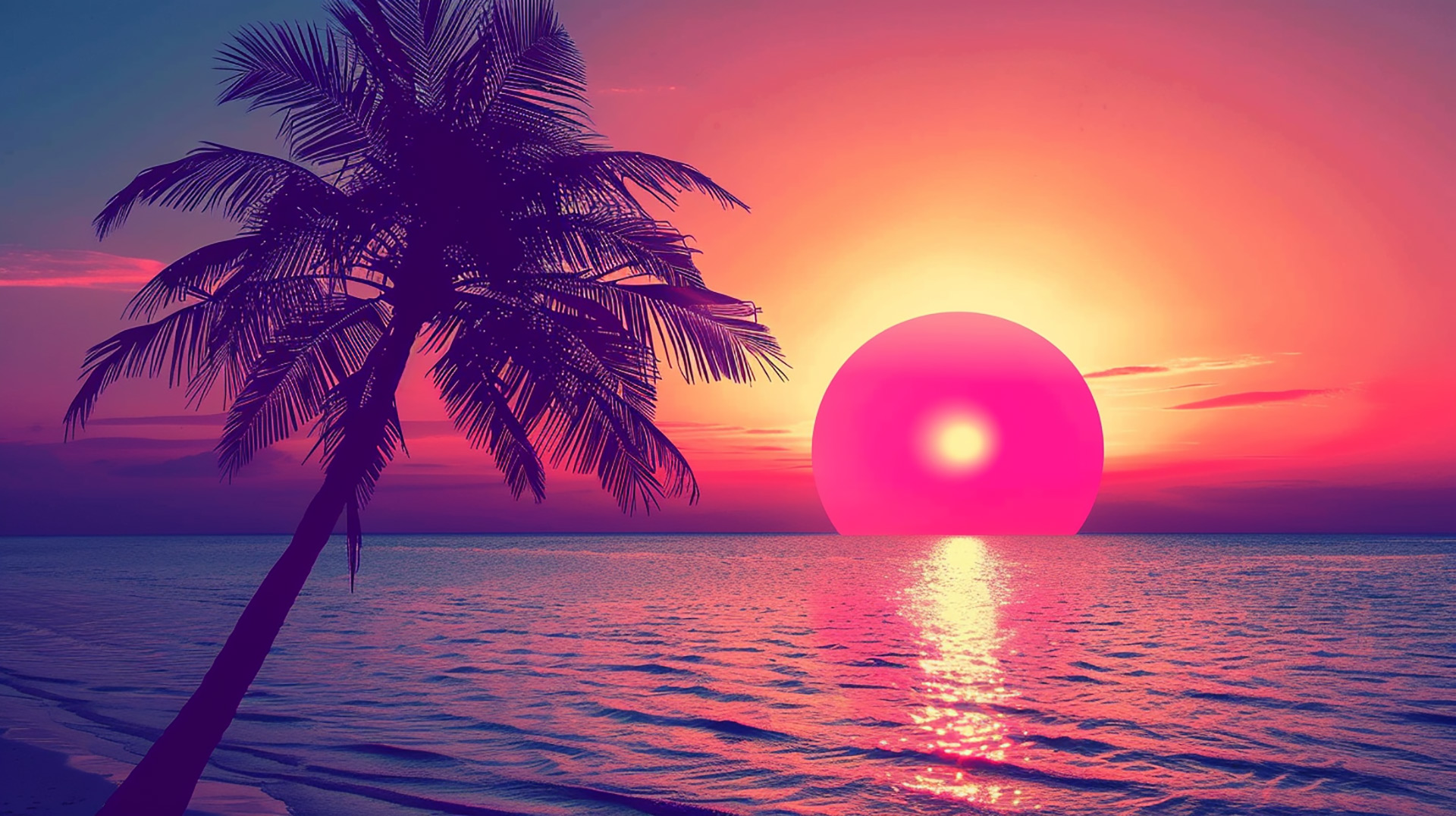 Seaside Serenade: Tropical Beach Sunset Symphony