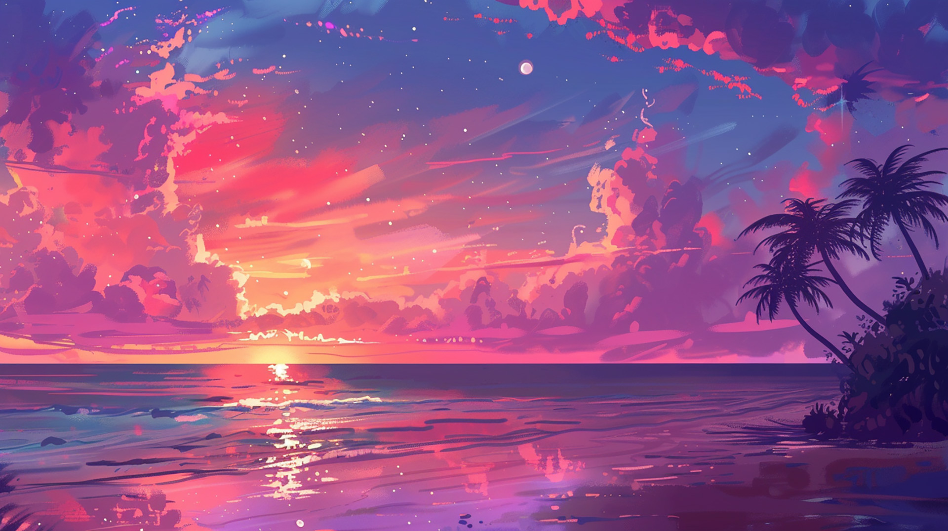 Twilight Paradise: Tropical Beach Sunset Beauty