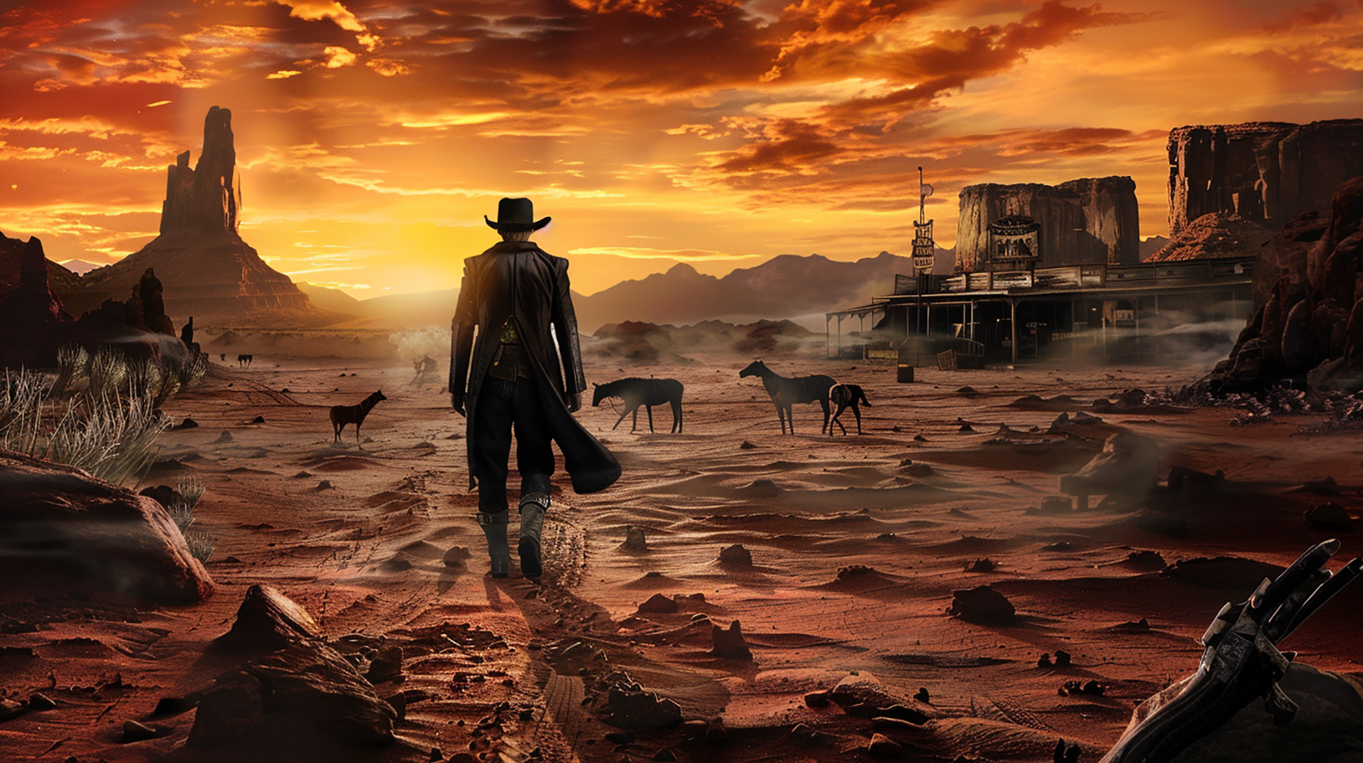 Western Cowboy AI Image for 4K Desktop Background