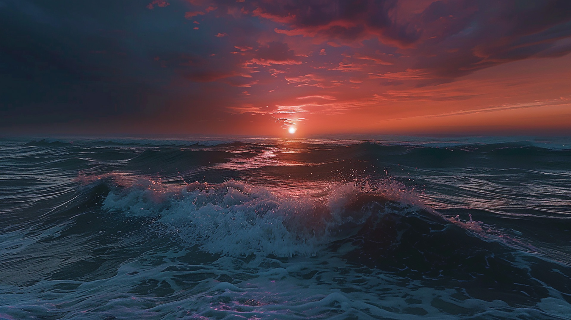 Dreamy Horizon: Aesthetic Beach Sunset Scene