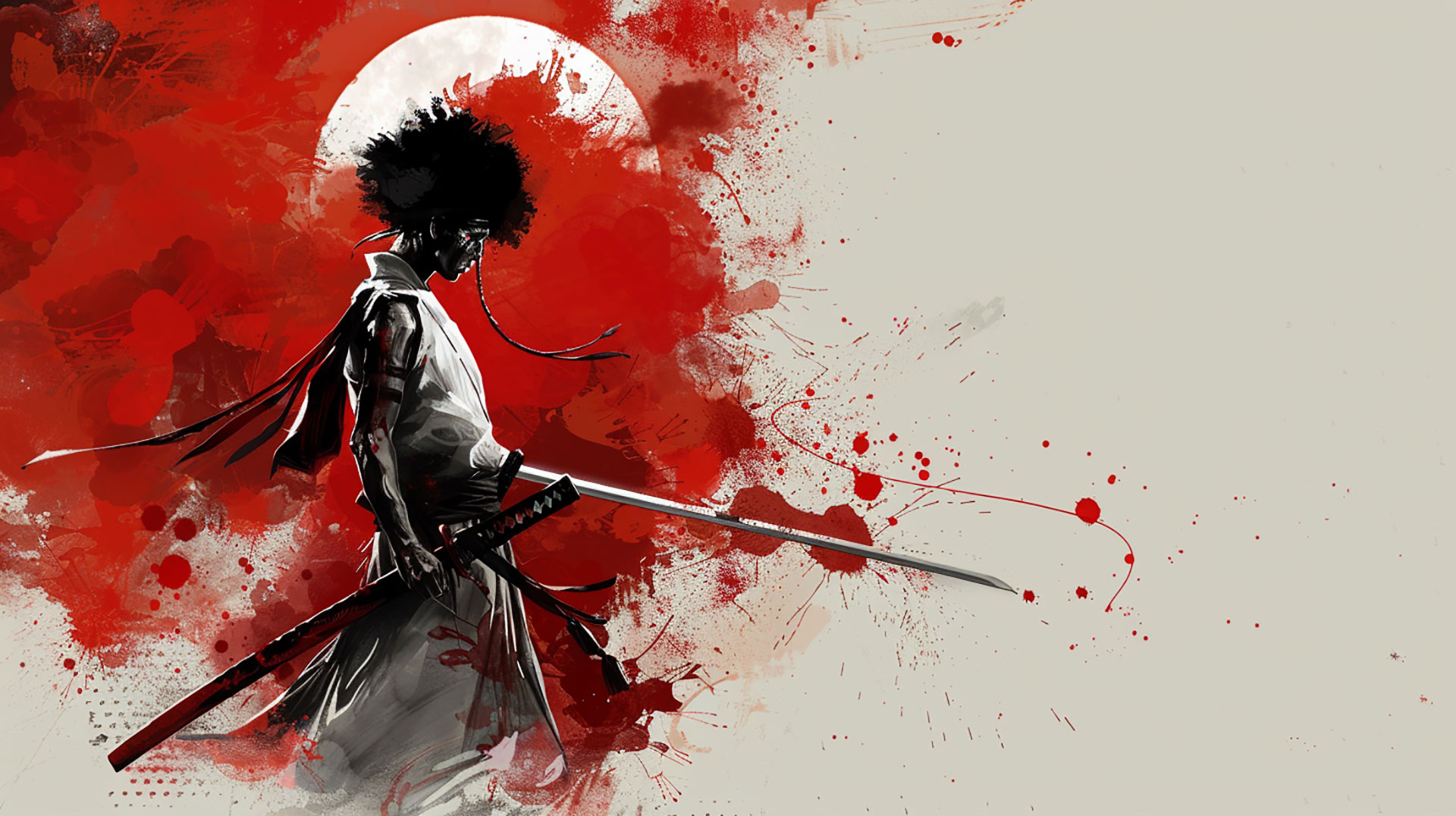 Afro Samurai AI Image: High-Quality Desktop Wallpaper