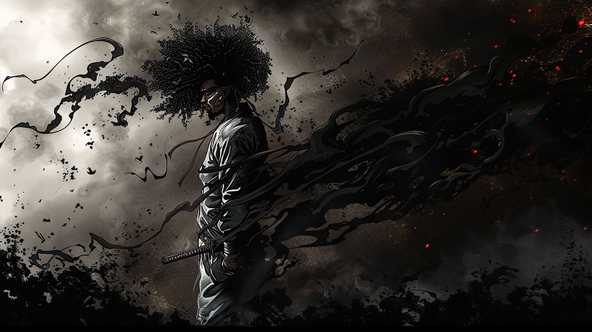 Afro Samurai AI Image: Free HD Desktop Wallpaper