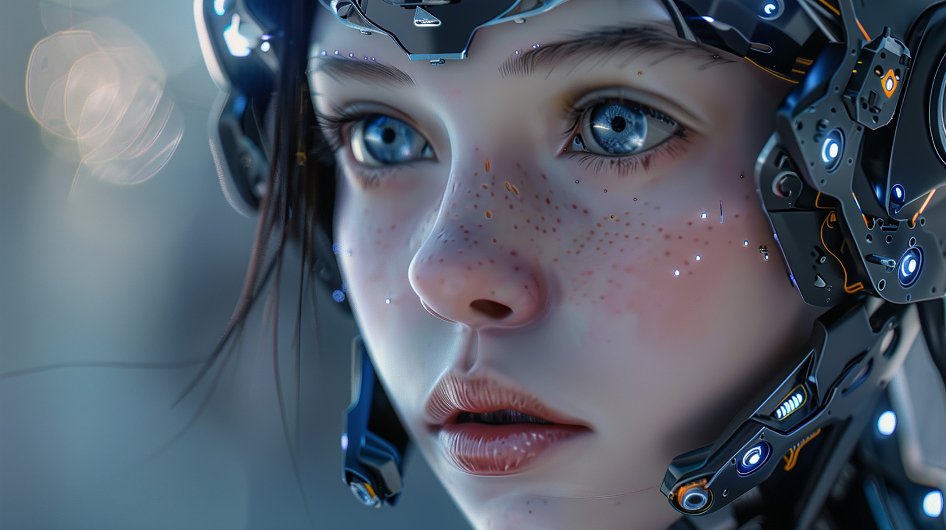 Hybrid Harmony: Blended Human-Robot Girl Images