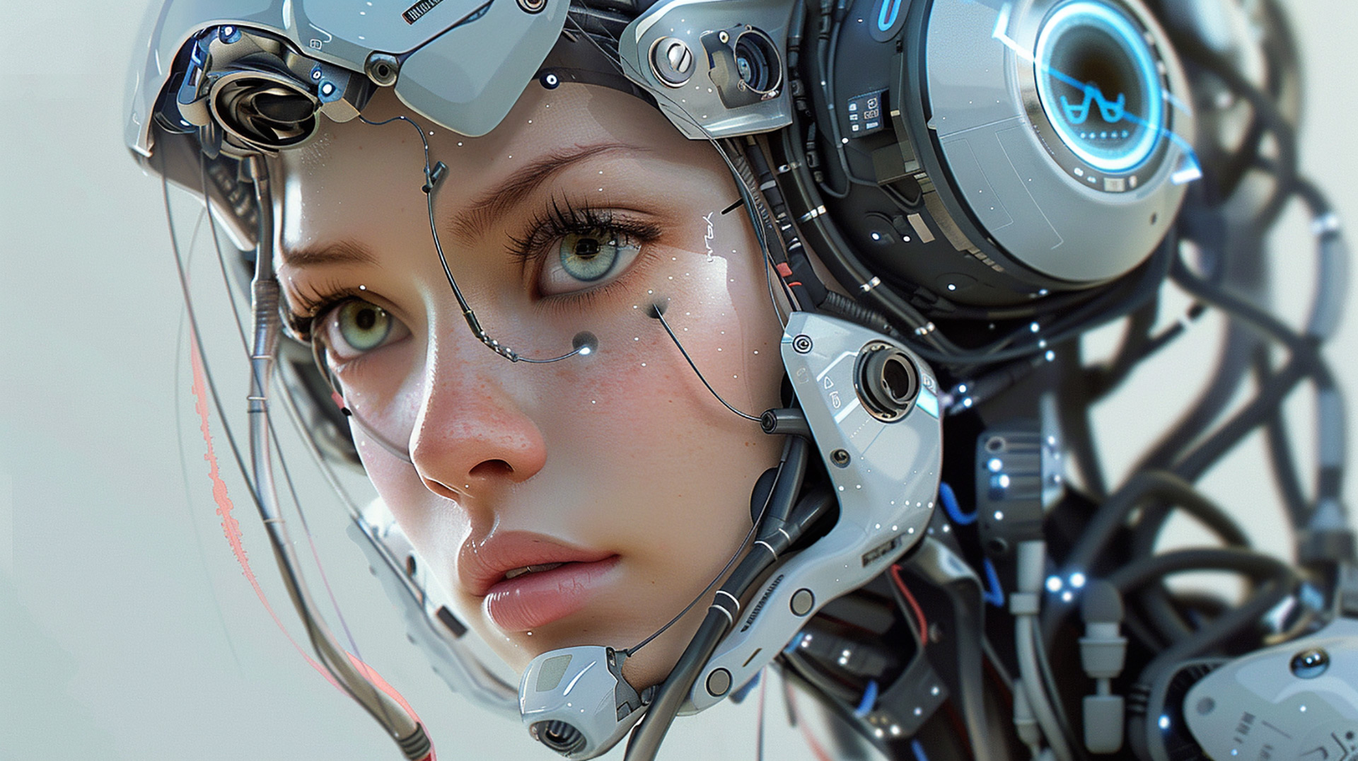 Neural Nymph: AI-Driven Robot Girl Wallpapers in 4K