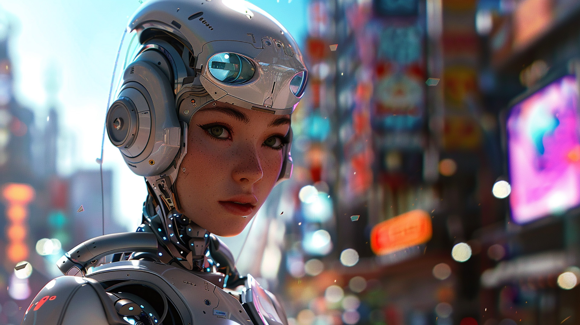 Steel Siren: High-Tech Robot Girl Wallpapers for Desktop
