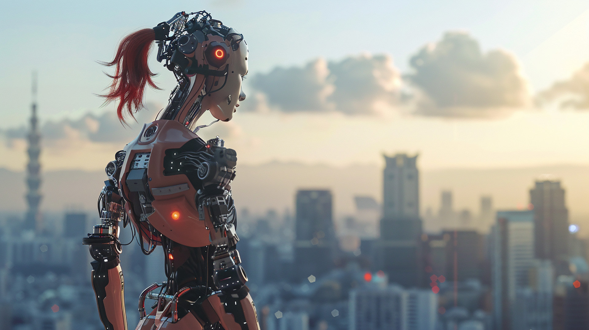 Mechanical Muse: Artistic Robot Girl Wallpapers in 1920x1080
