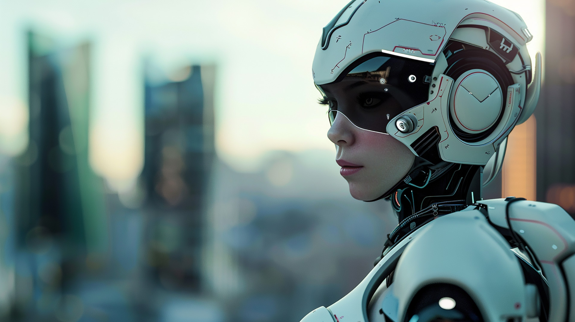Silicon Dreams: Stylish Robot Girl Scenes in High Resolution