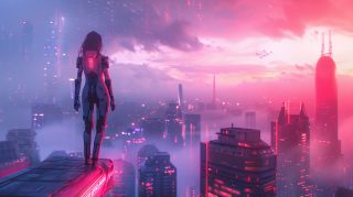 Digital Dreams: AI-Enhanced Futuristic Girl Backgrounds in 1920x1080