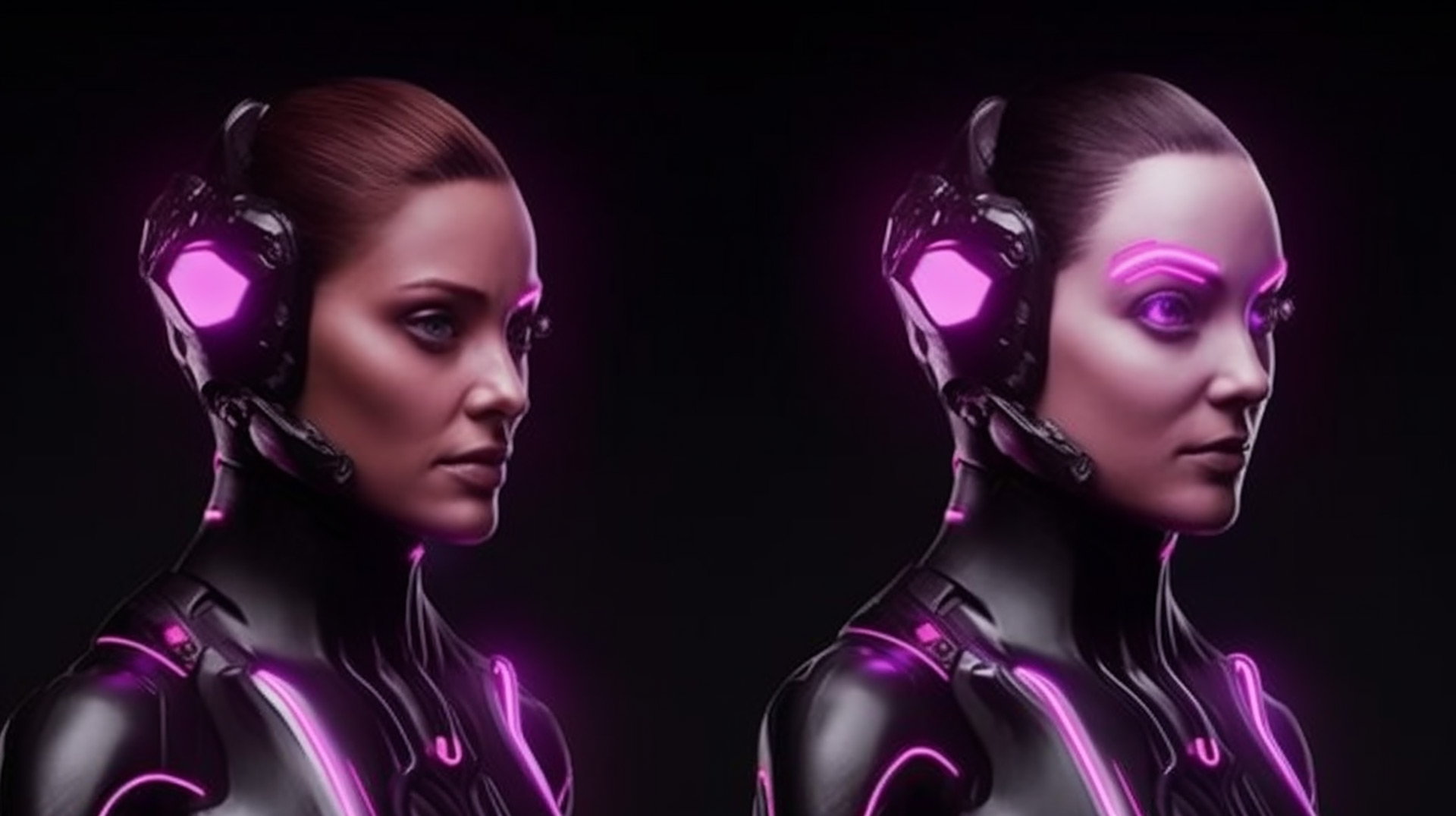Digital Divas: Stylish Robot Girl Backgrounds for Desktop