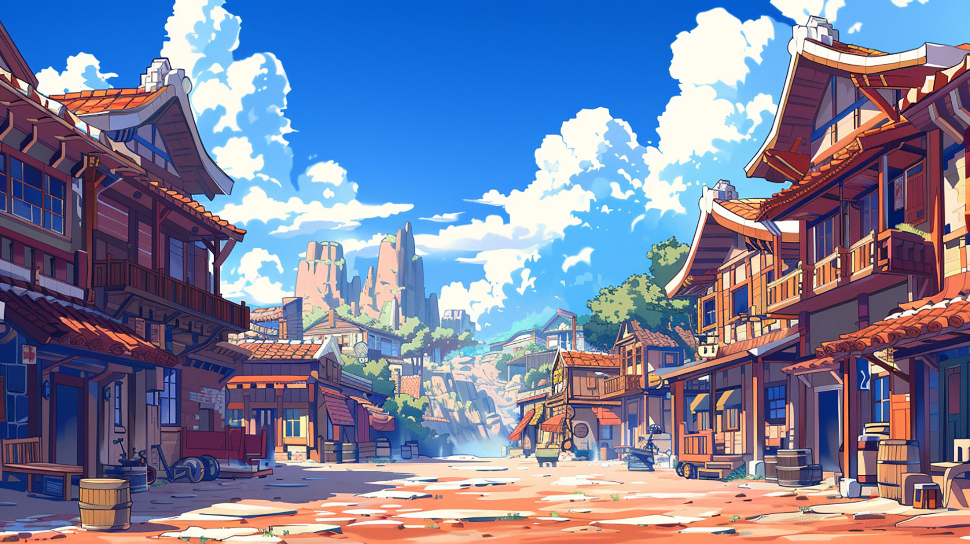 Rustic Old West Town Wallpaper: 1920x1080