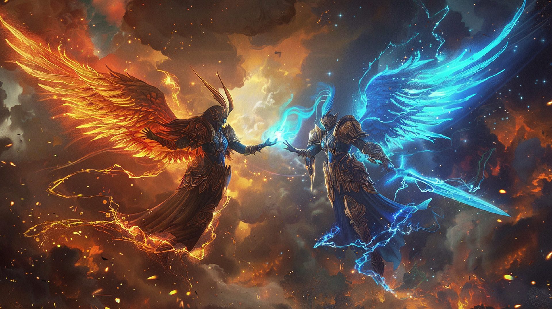 Angel and Demon Duo Ultra HD Wallpaper