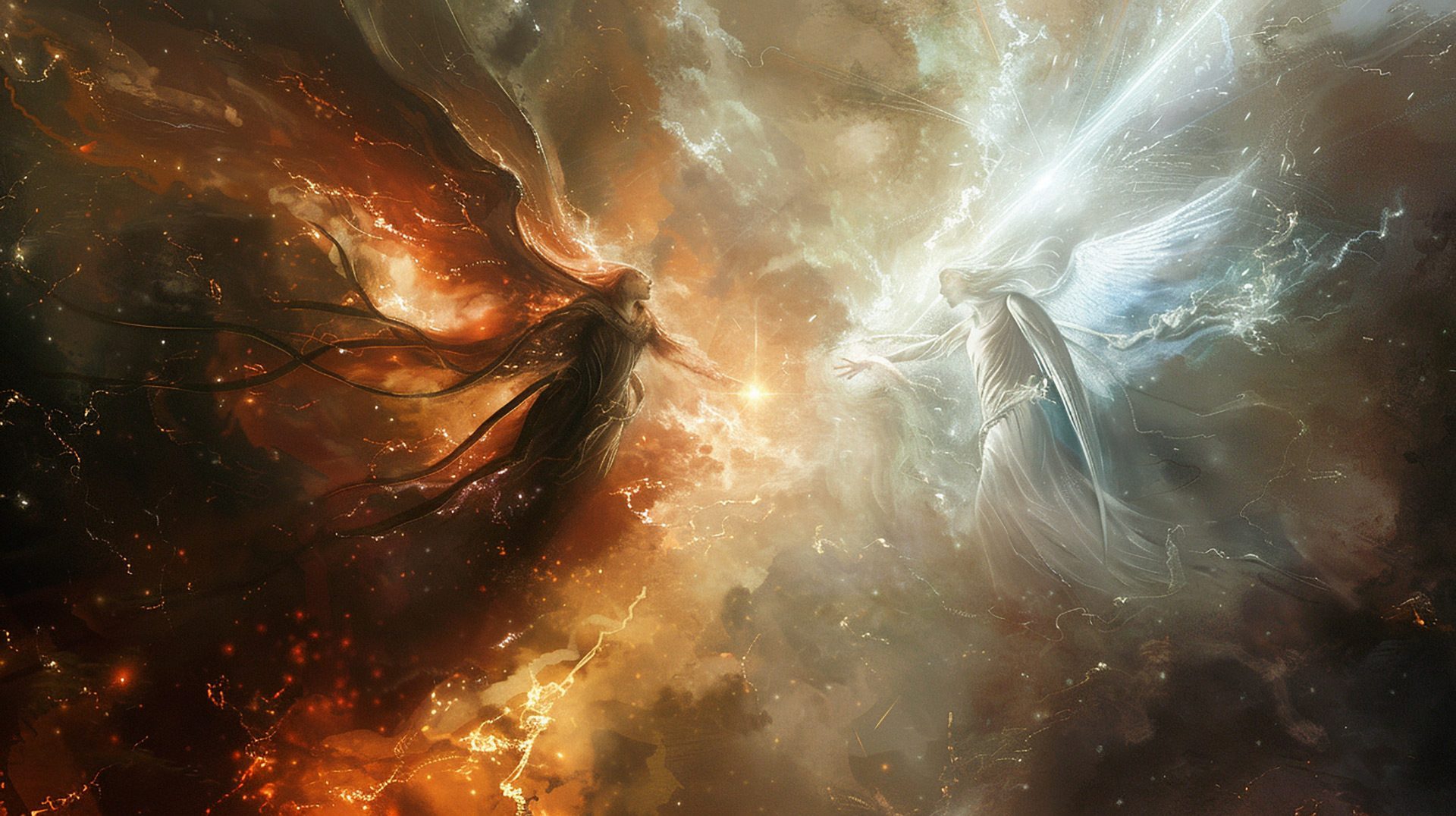 Epic Angel and Demon Battle AI Image