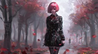 Charming Character: Anime Girl Full Body Desktop Wallpaper