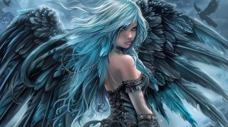 Celestial Anime Angel AI Image HD Wallpaper For Desktop