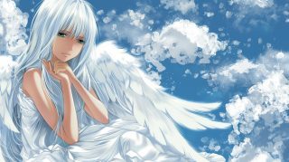 Serene Anime Angel AI Image 4K Desktop Background