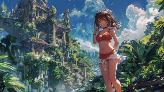 Future Fantasy: Anime Girl AI Image Wallpaper