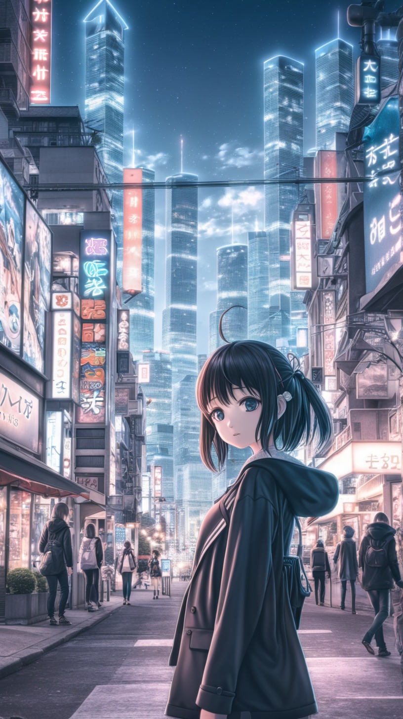 Ethereal Elegance: Anime Girl Mobile Wallpaper for iPhone