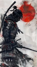 AI Anime Samurai Wallpaper for iPhone: Mobile Background