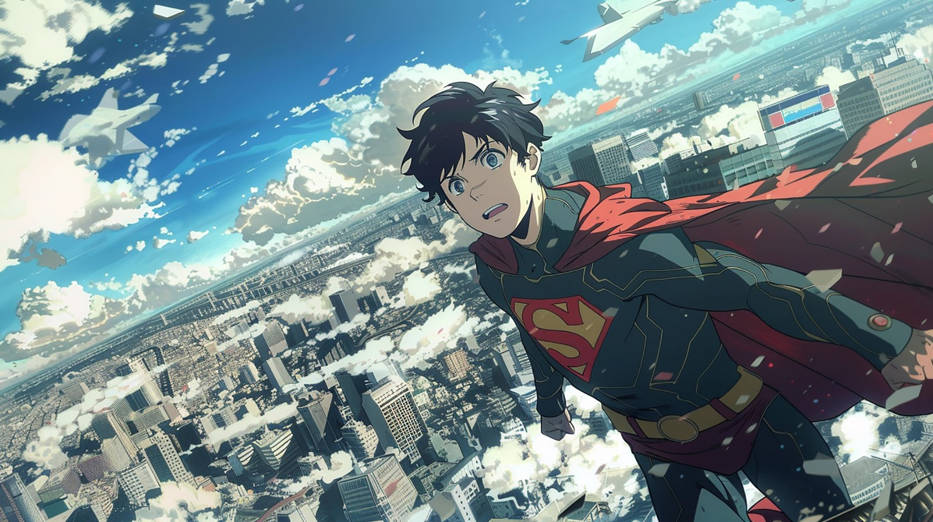 Anime Superpowers: Superman Anime Desktop Wallpaper in Ultra HD