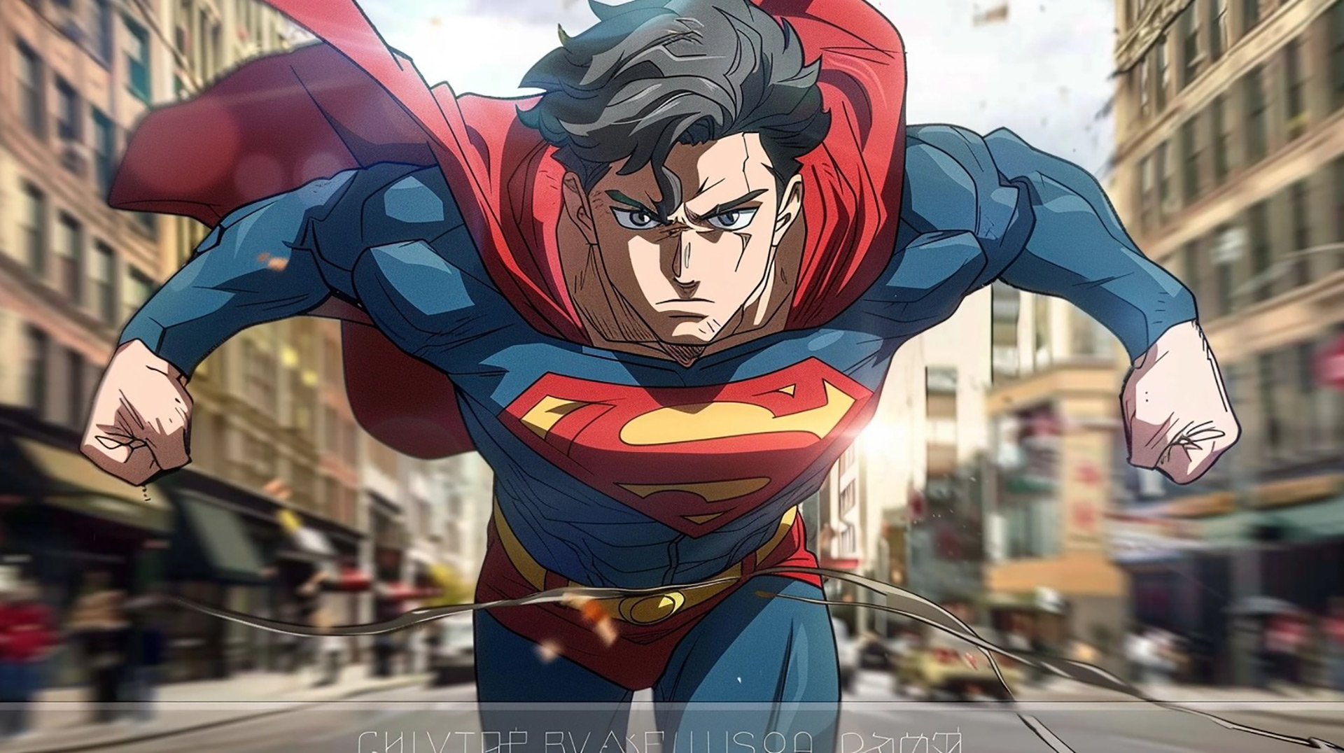 Action-Packed Scenes: Anime Superman Stock Images in HD