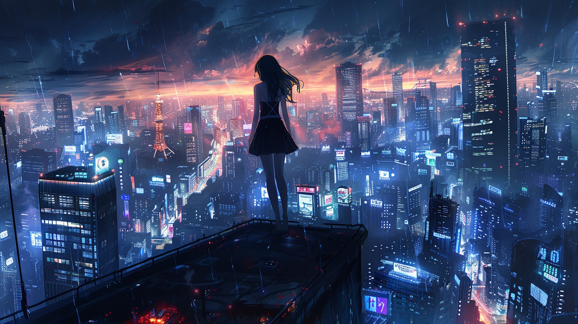 Captivating Canvas: Anime Girl Full Body Wallpaper