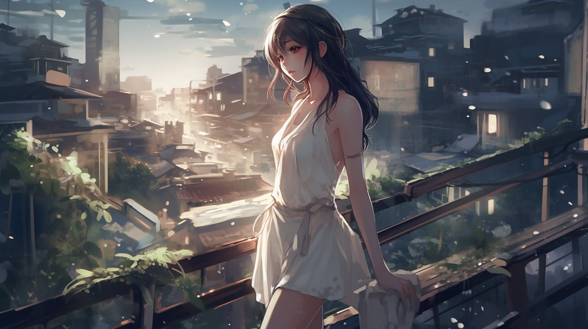 Radiant Innocence: Asian Anime Cute Girl HD Background