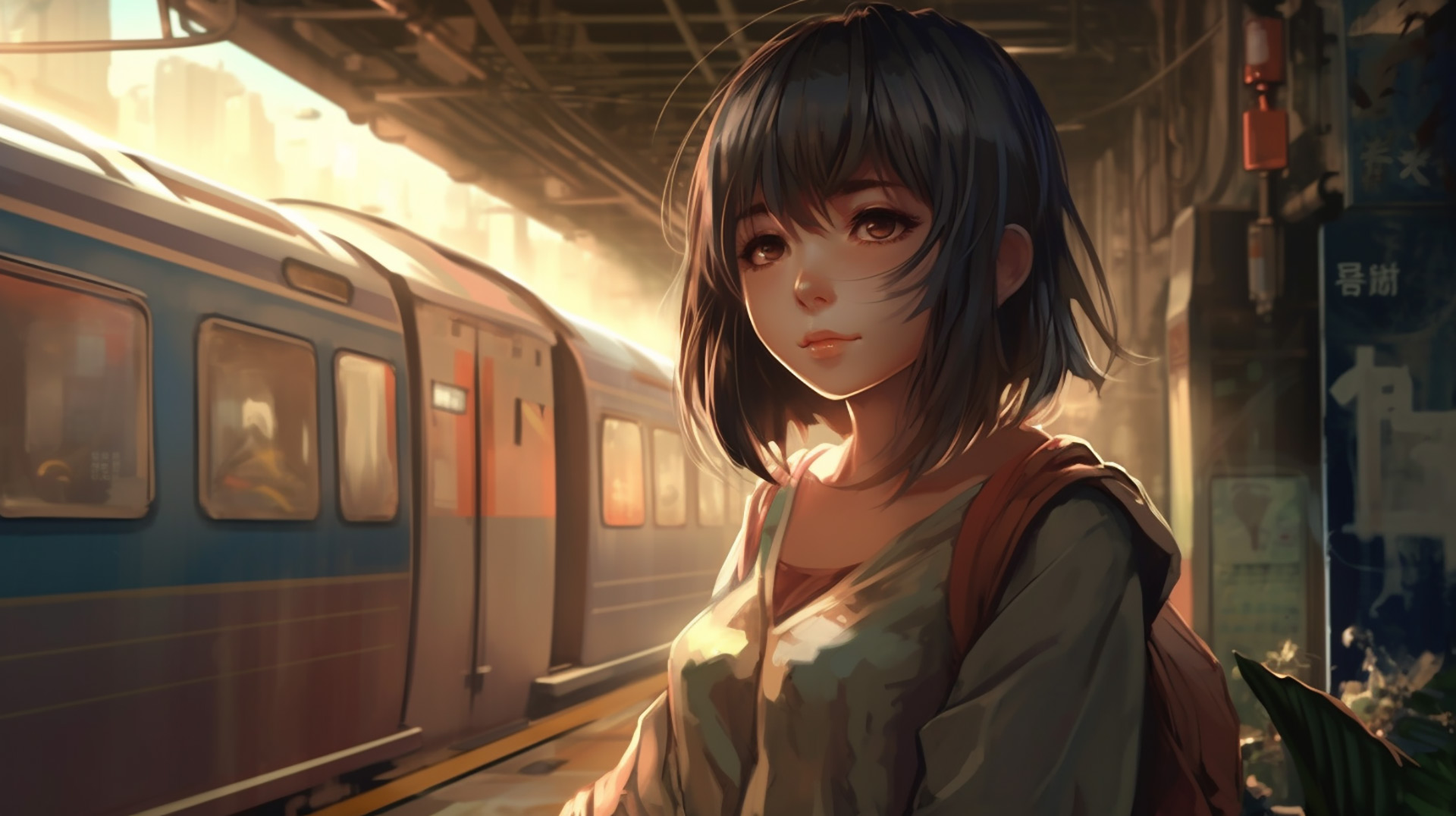 Radiant Innocence: Asian Anime Cute Girl HD Background