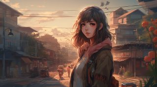 Anime Beauty: Asian Cute Girl Wallpaper for Desktop