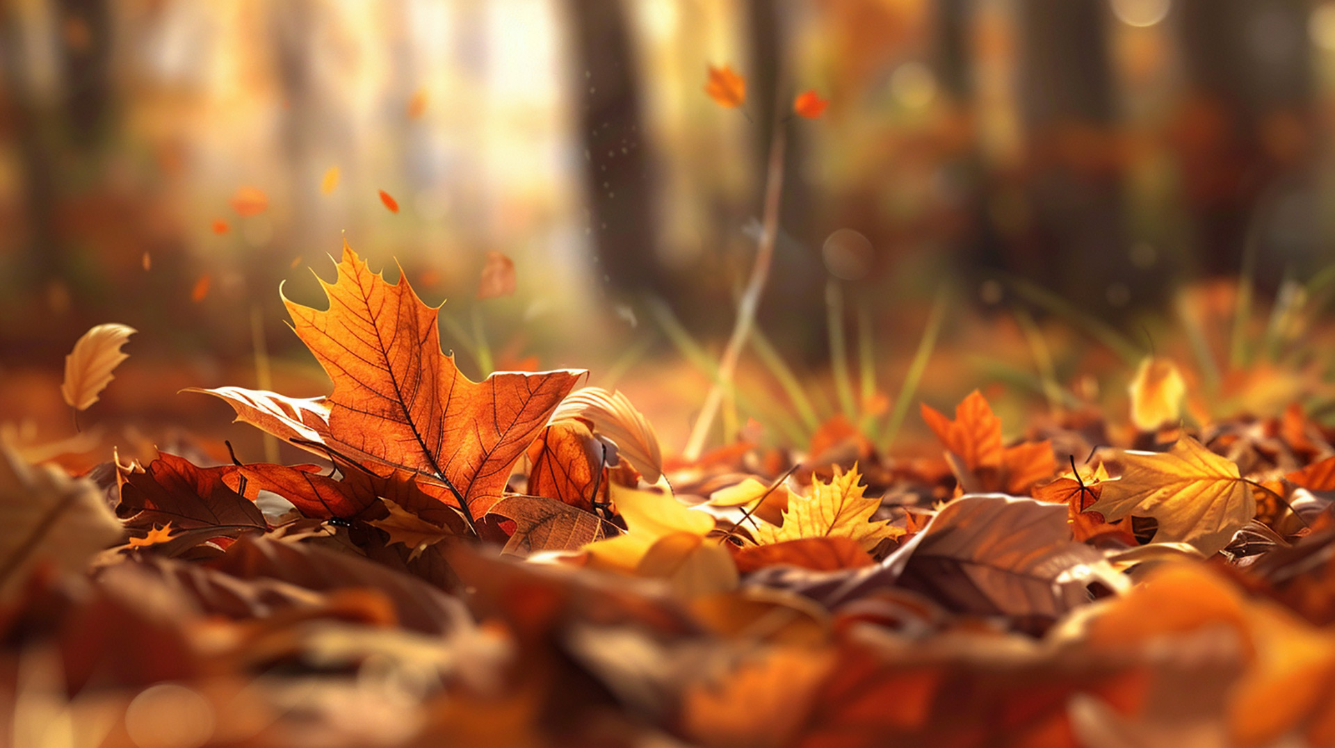 Whispering Winds: Dancing Autumn Leaves