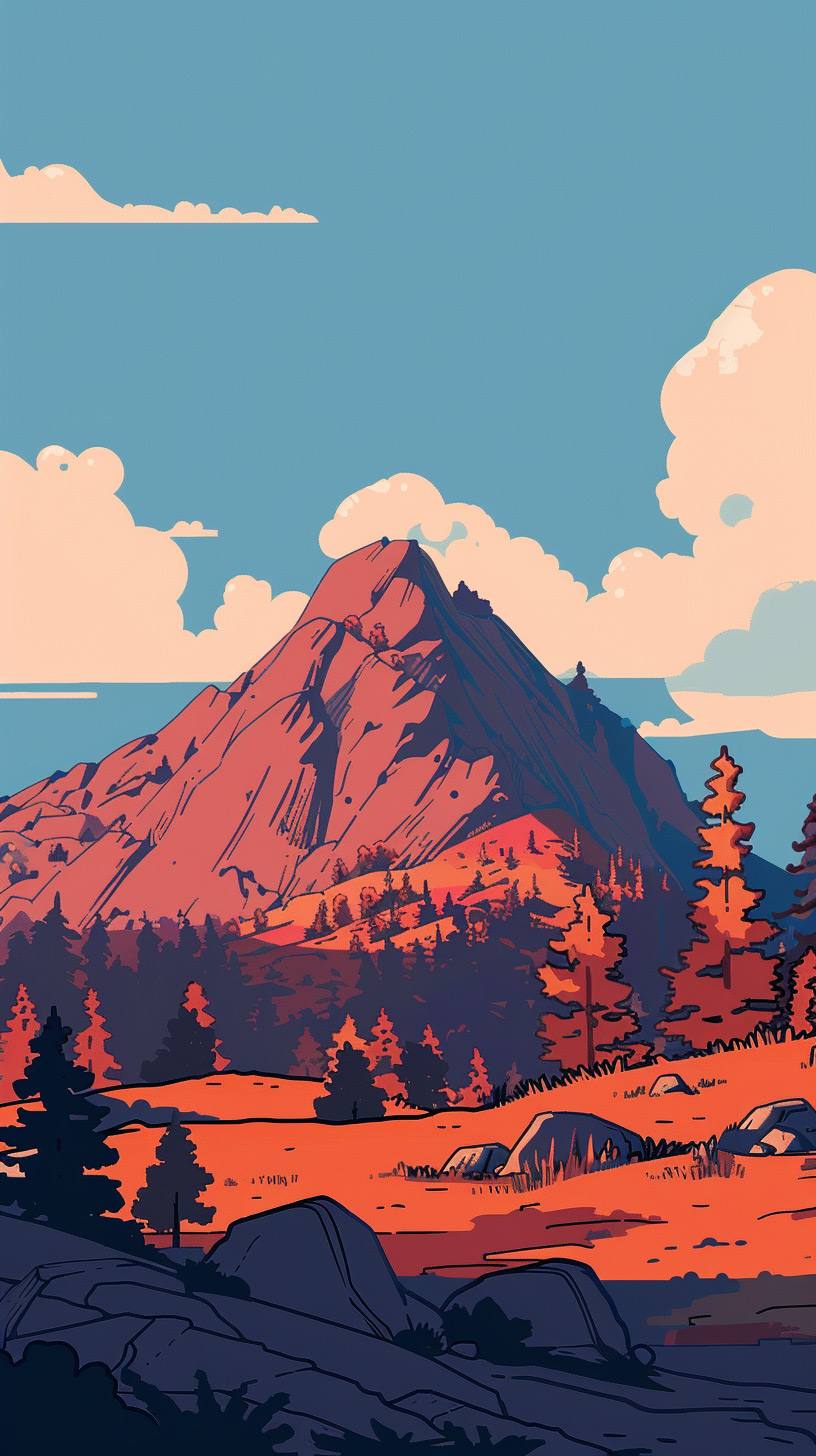 Golden Ascent: Autumn Mountain iPhone Background