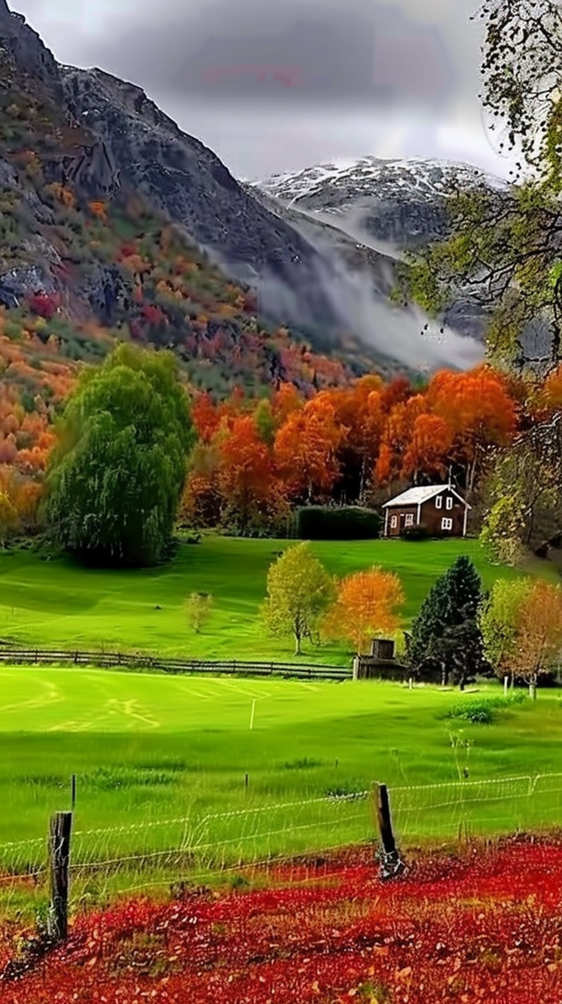 Spectacular Slopes: Autumn Mountain Desktop Image