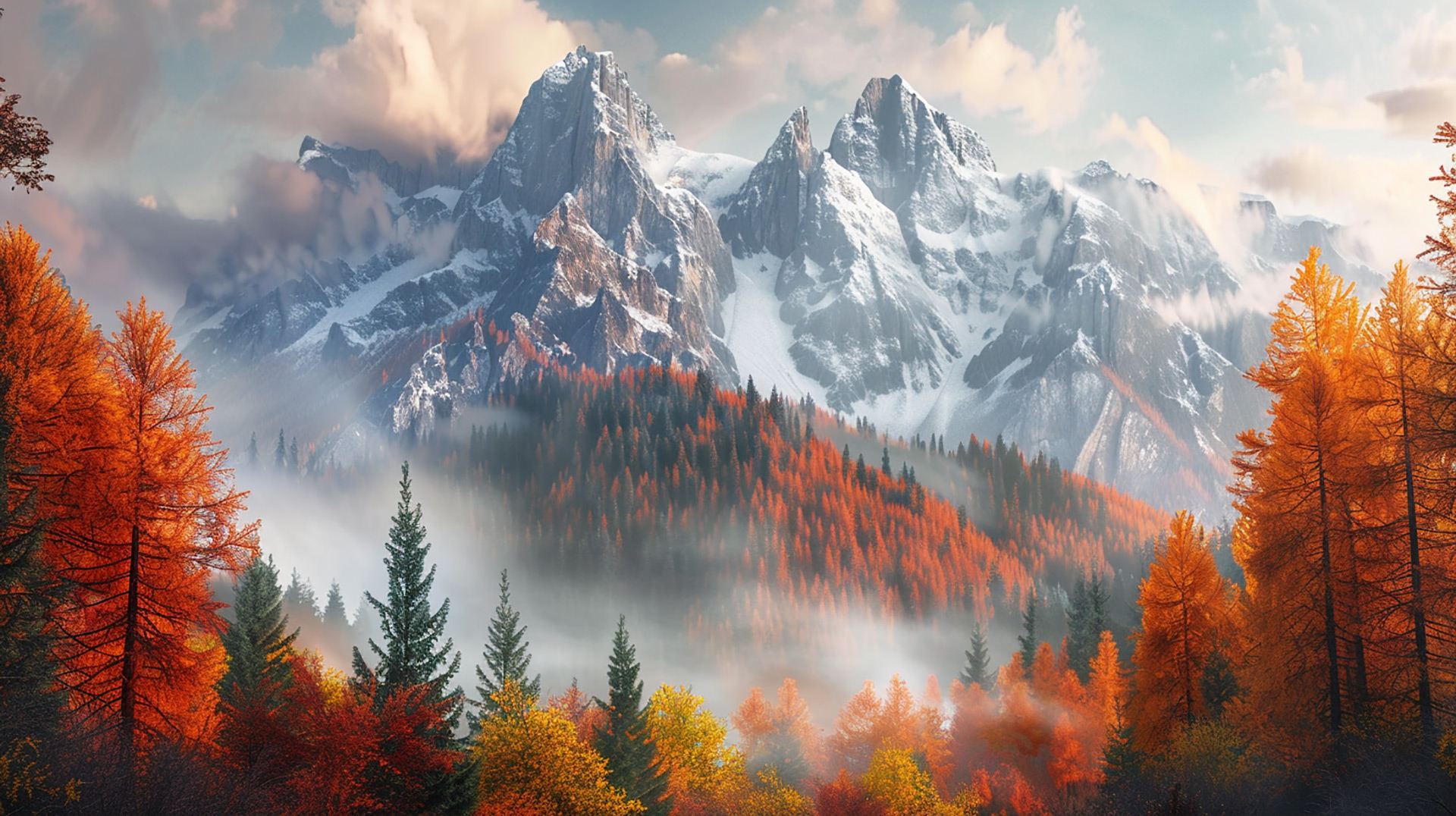 Rustic Charm: Autumn Mountainscape