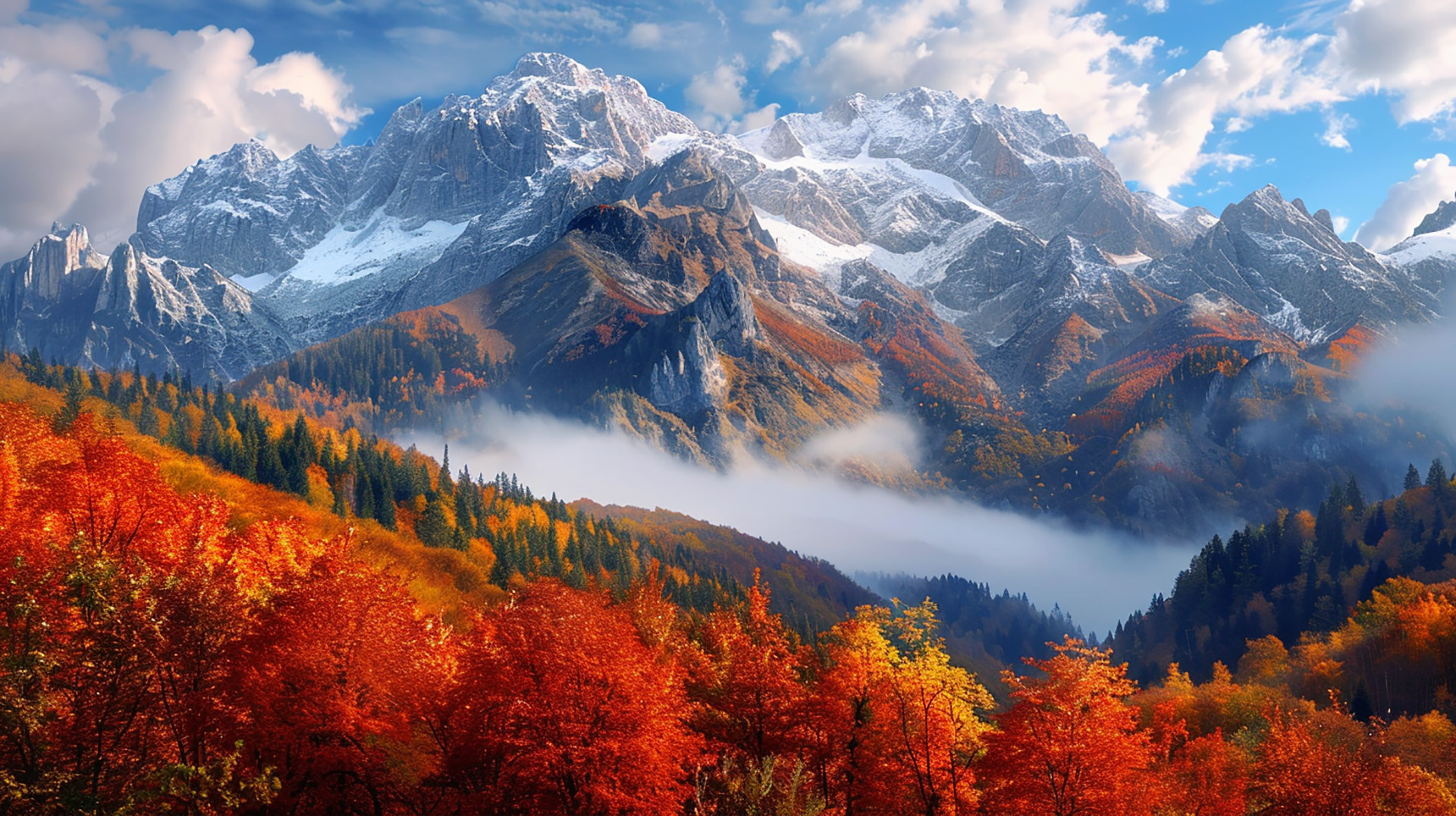 Golden Hills: Autumn Mountain Wallpaper