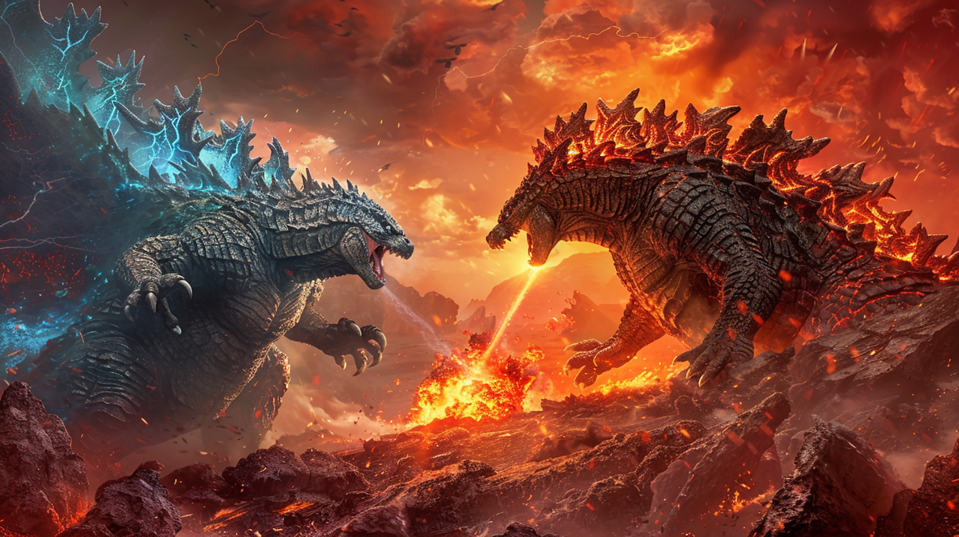 Godzilla vs. Anguirus Digital Wallpaper