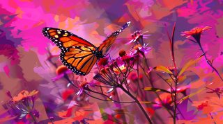 Serene Flight: Stunning Butterfly Desktop Wallpaper