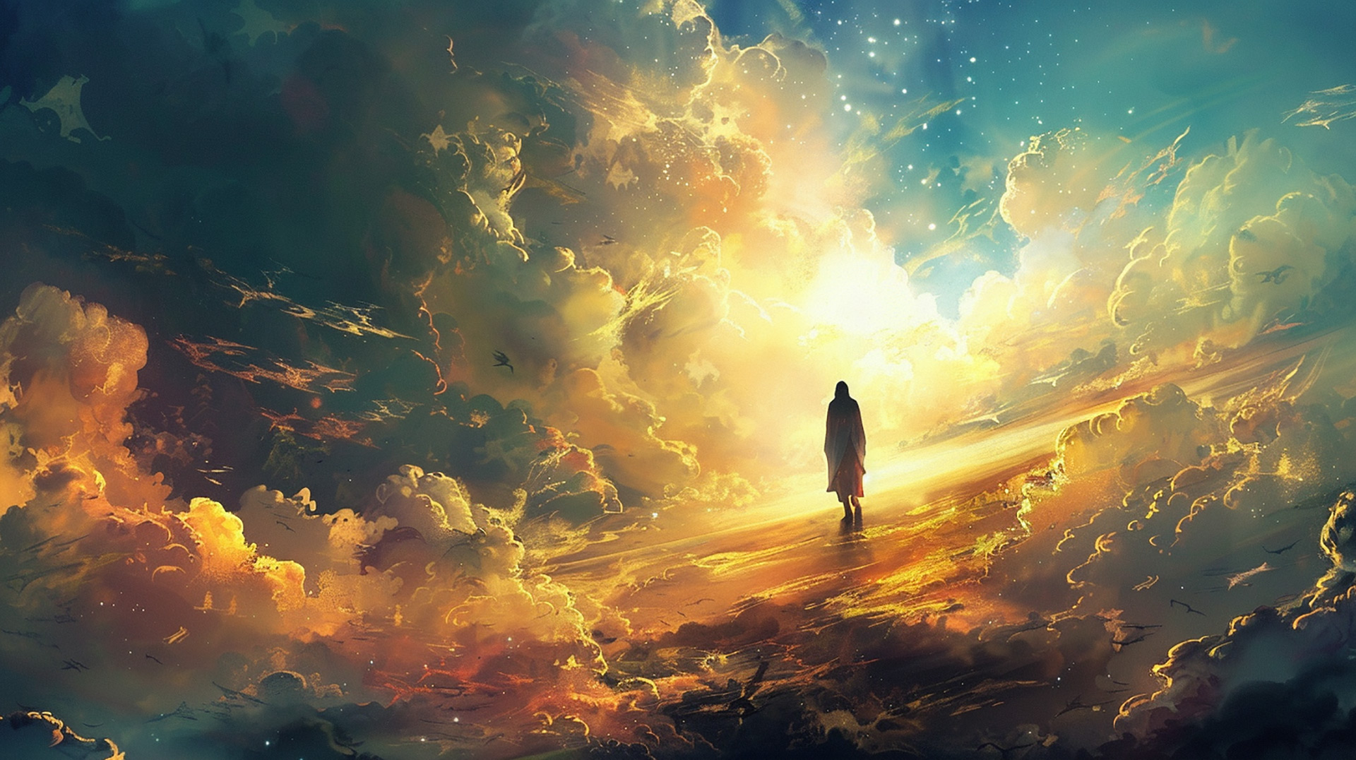 Heavenly Aura: Gorgeous Religious AI Image Wallpaper