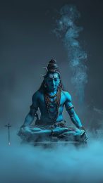 Tranquil Blue Lord Shiva: Free HD Mobile Download