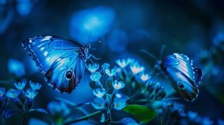 Sapphire Dreams: HD Blue Butterfly Desktop Background