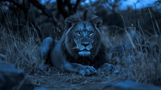 Powerful Blue Lion in Ultra HD Wallpaper