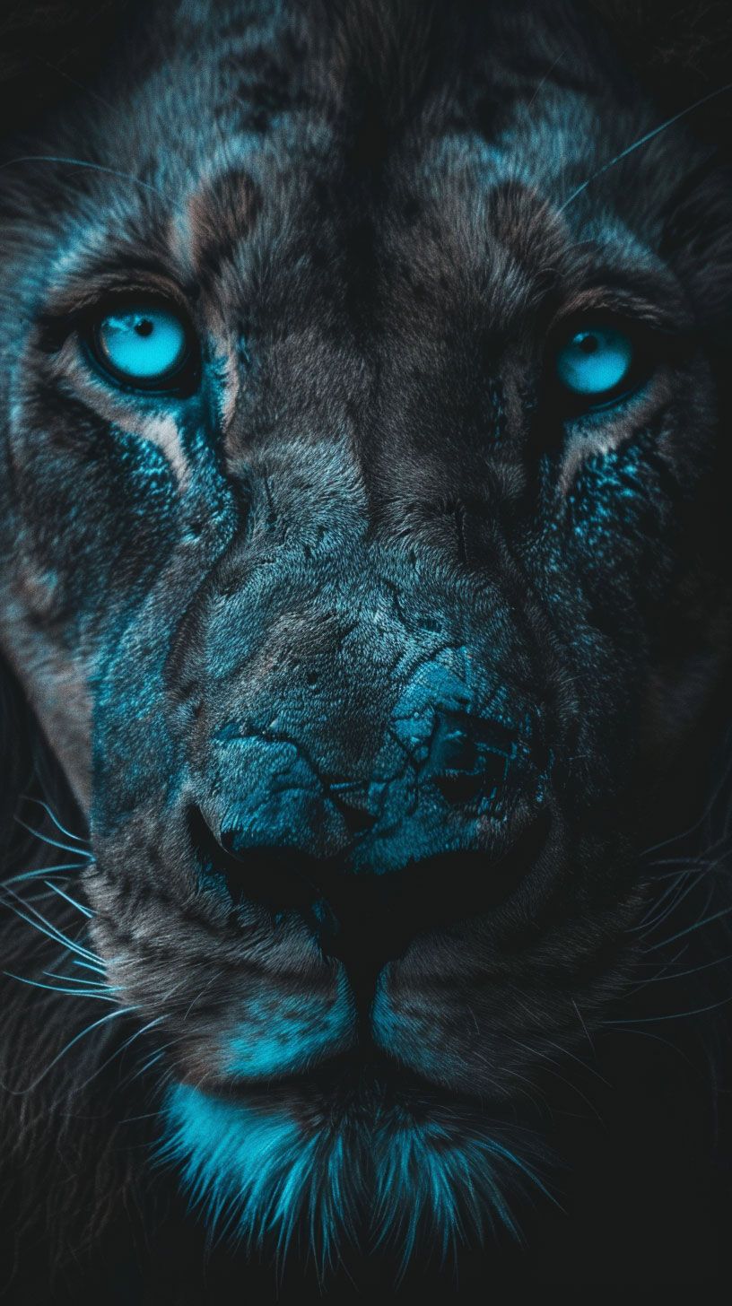 Blue Lion Majesty Mobile Background