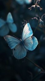 Enchanting Whimsy: Purple Butterfly Mobile Wallpaper