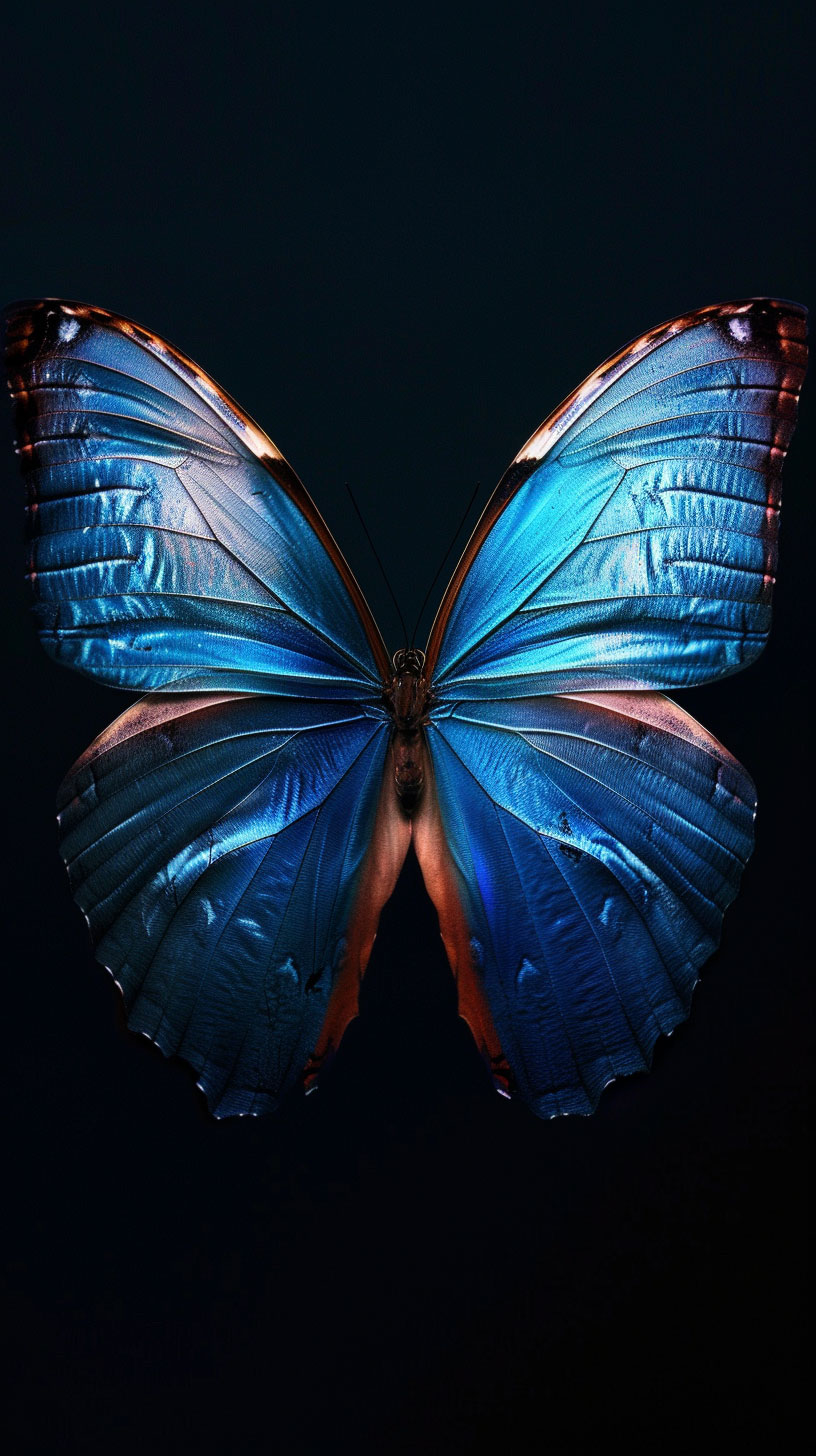 Midnight Magic: Black Butterfly Phone Wallpaper