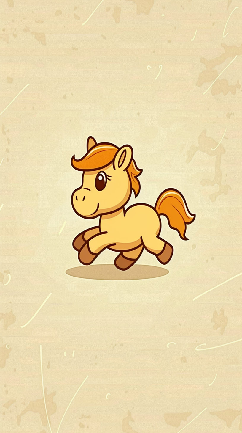 Playful Cartoon Horse: Vibrant iPhone Background