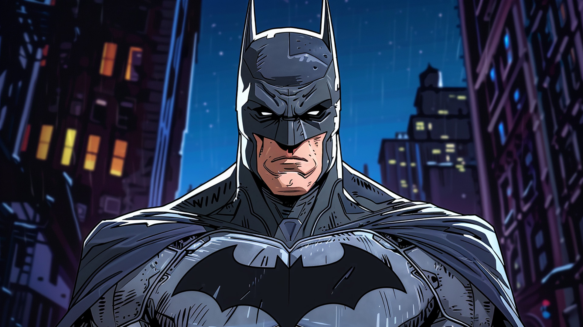 Toon Knight: 4K Batman Cartoon Wallpaper